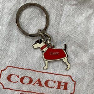 NWOT Authentic Coach Dog Keychain with Dust Bag